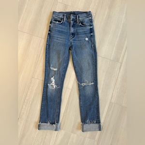 Mother mid rise dazzler ankle frayed size 23